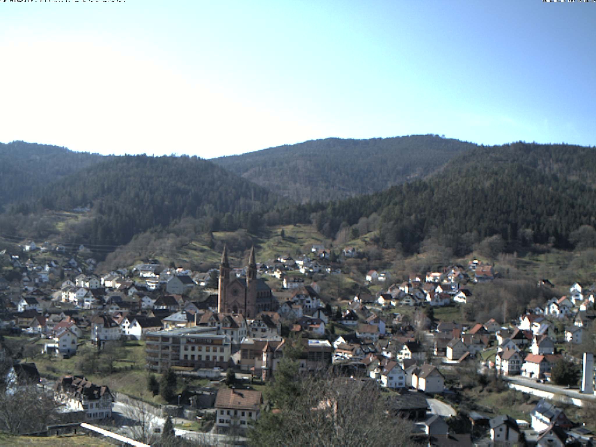 Archiv Foto Webcam Blick auf Forbach im Nordschwarzwald