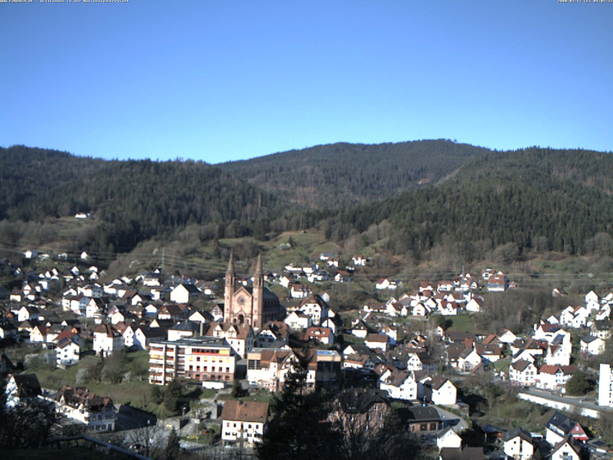 Archiv Foto Webcam Blick auf Forbach im Nordschwarzwald