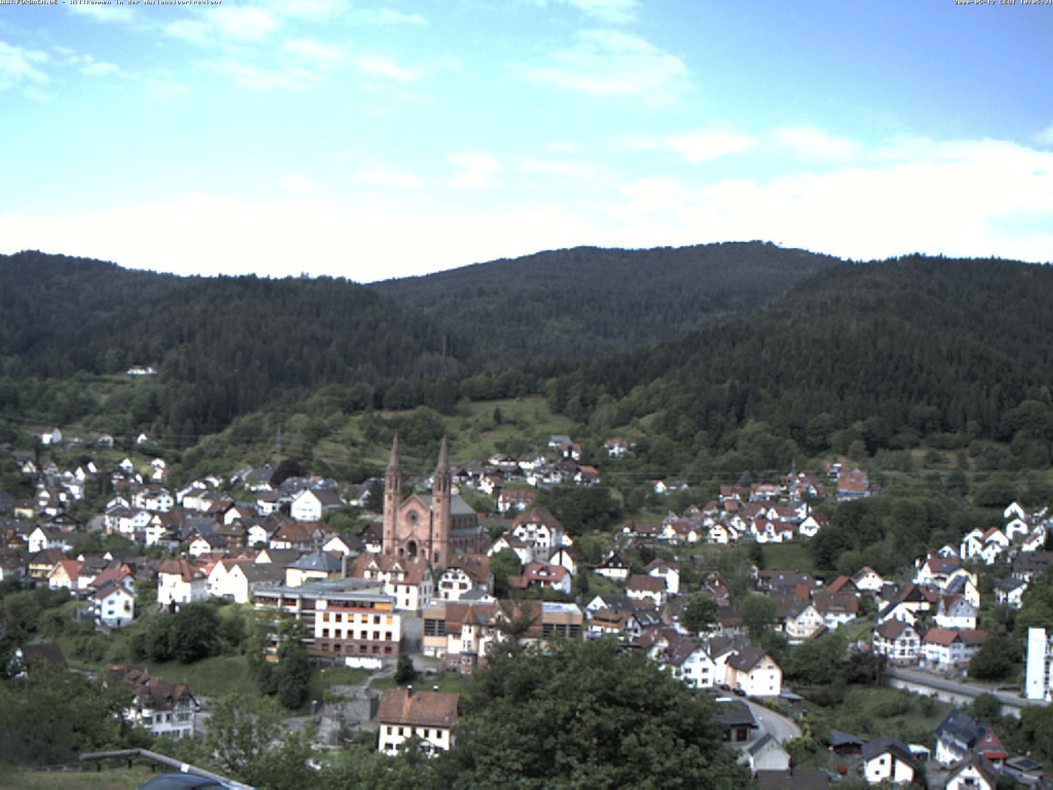 Archiv Foto Webcam Blick auf Forbach im Nordschwarzwald