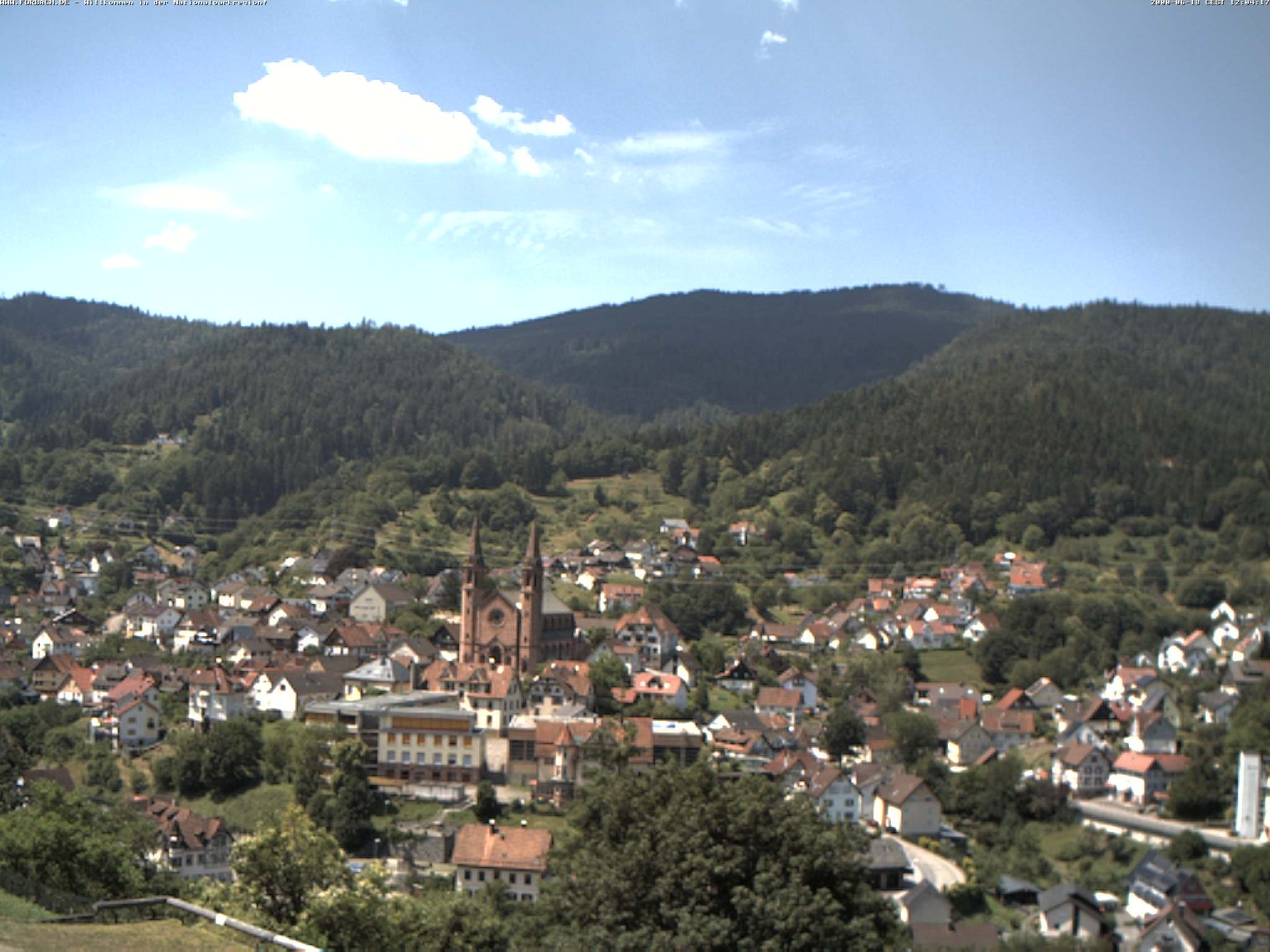 Archiv Foto Webcam Blick auf Forbach im Nordschwarzwald