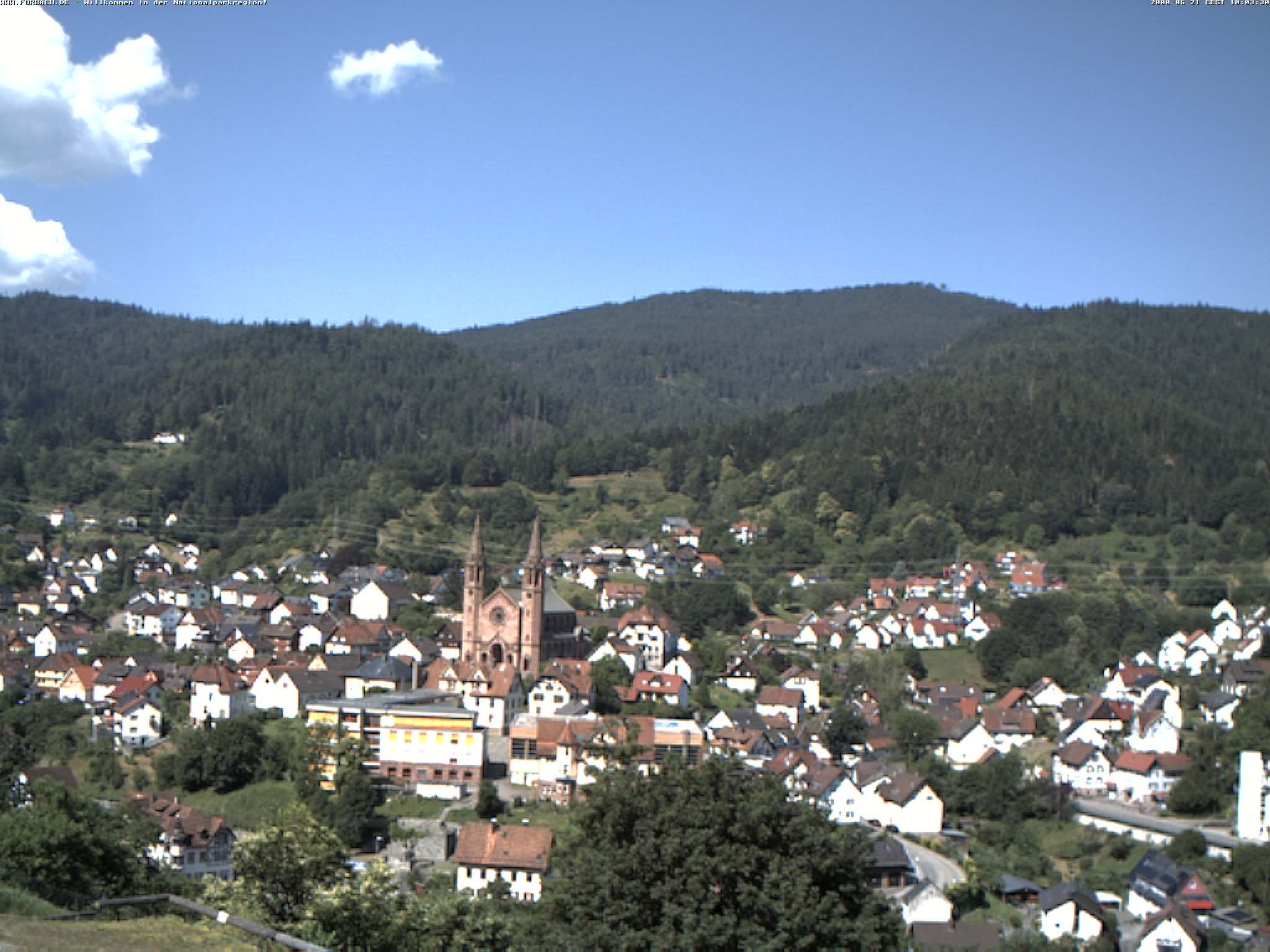 Archiv Foto Webcam Blick auf Forbach im Nordschwarzwald