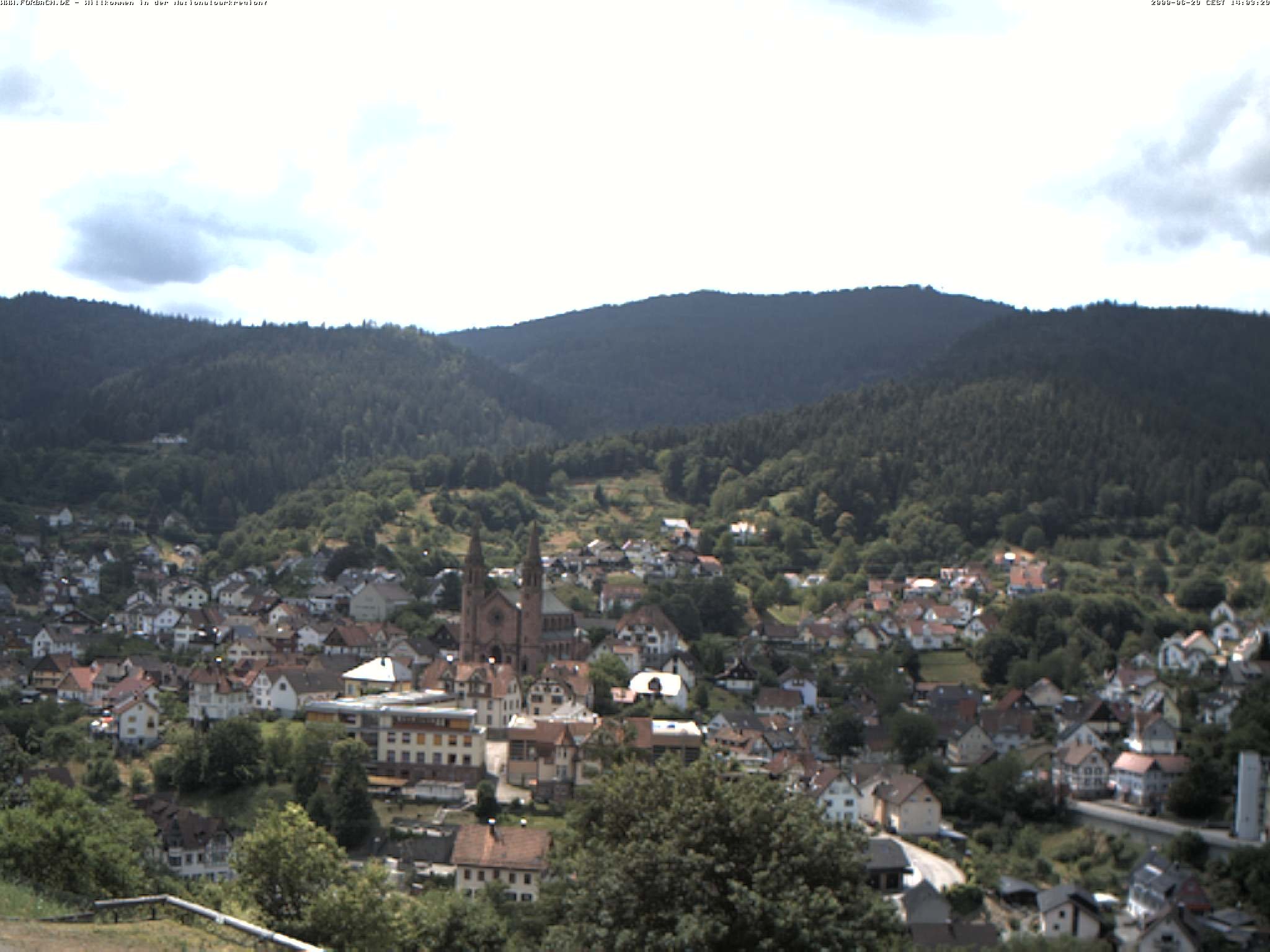 Archiv Foto Webcam Blick auf Forbach im Nordschwarzwald