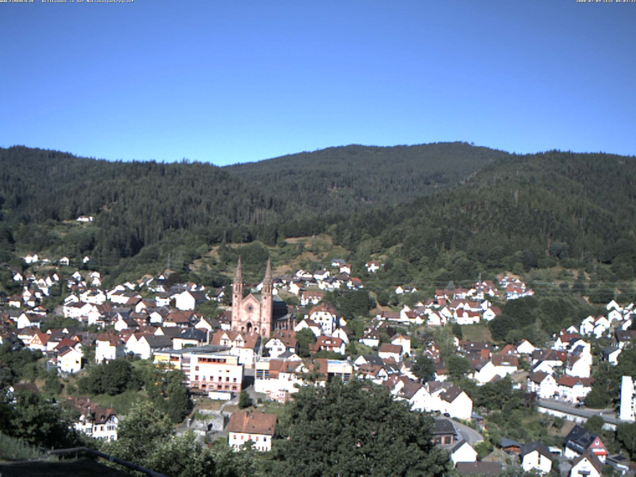 Archiv Foto Webcam Blick auf Forbach im Nordschwarzwald