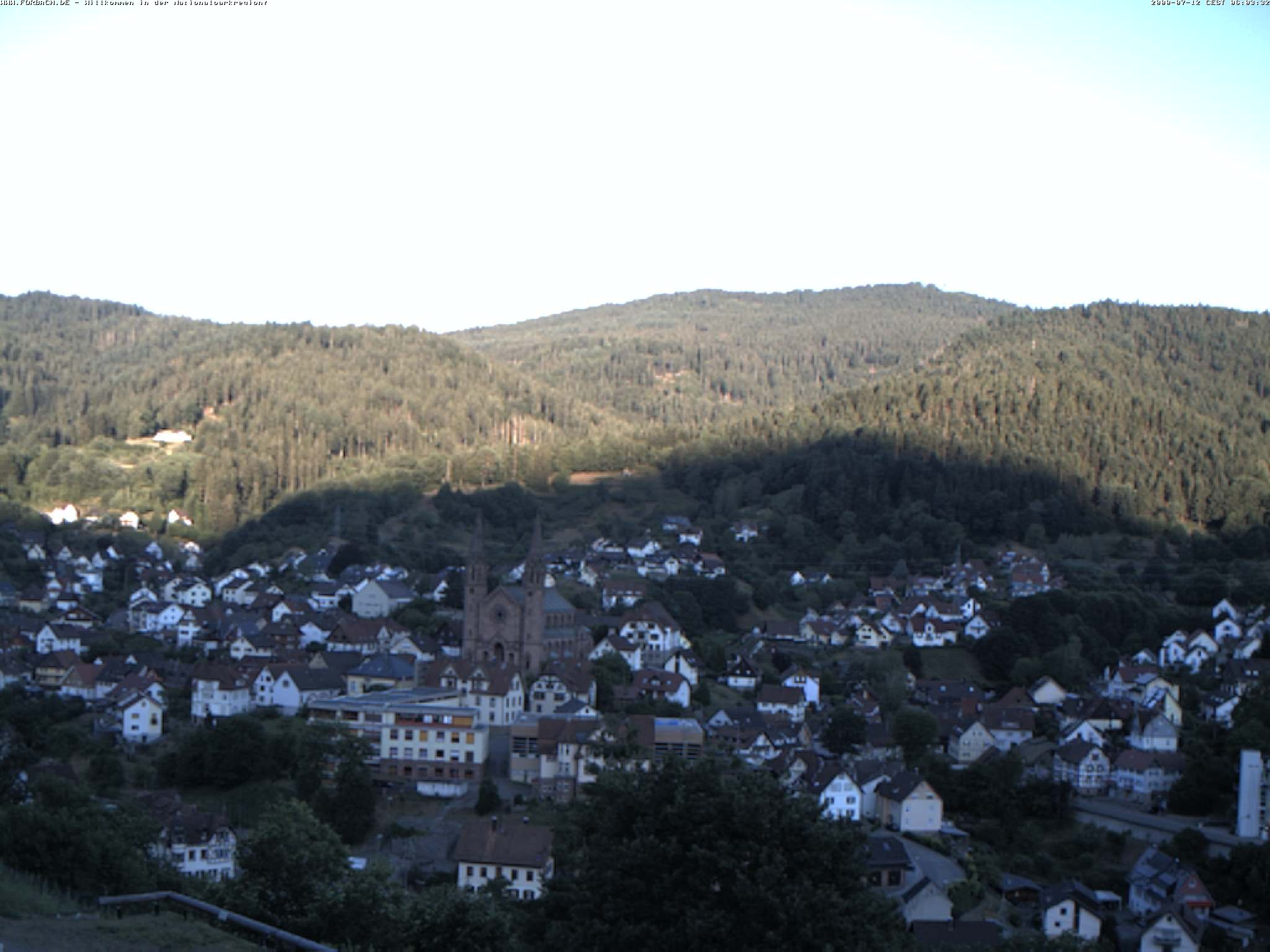 Archiv Foto Webcam Blick auf Forbach im Nordschwarzwald