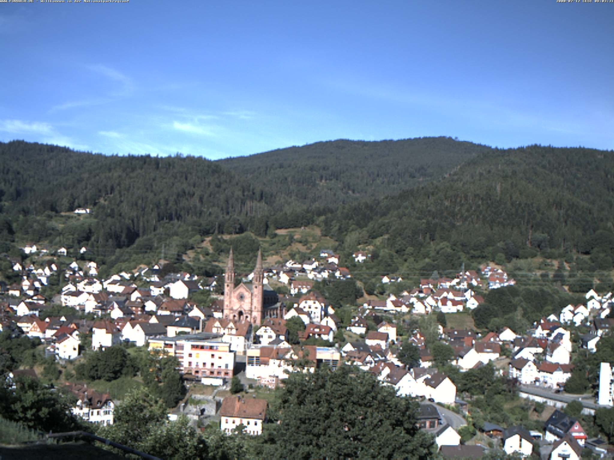 Archiv Foto Webcam Blick auf Forbach im Nordschwarzwald