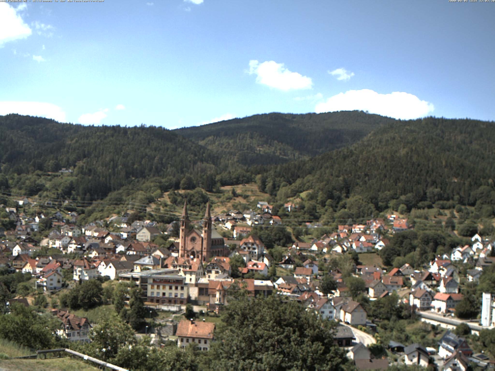 Archiv Foto Webcam Blick auf Forbach im Nordschwarzwald