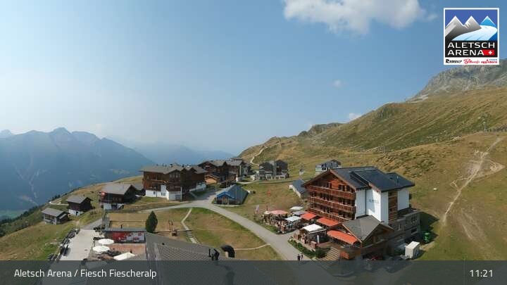 Archiv Foto Webcam Aletsch Arena: Blick auf die Fiescheralp