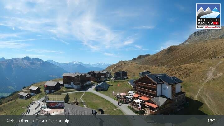 Archiv Foto Webcam Aletsch Arena: Blick auf die Fiescheralp