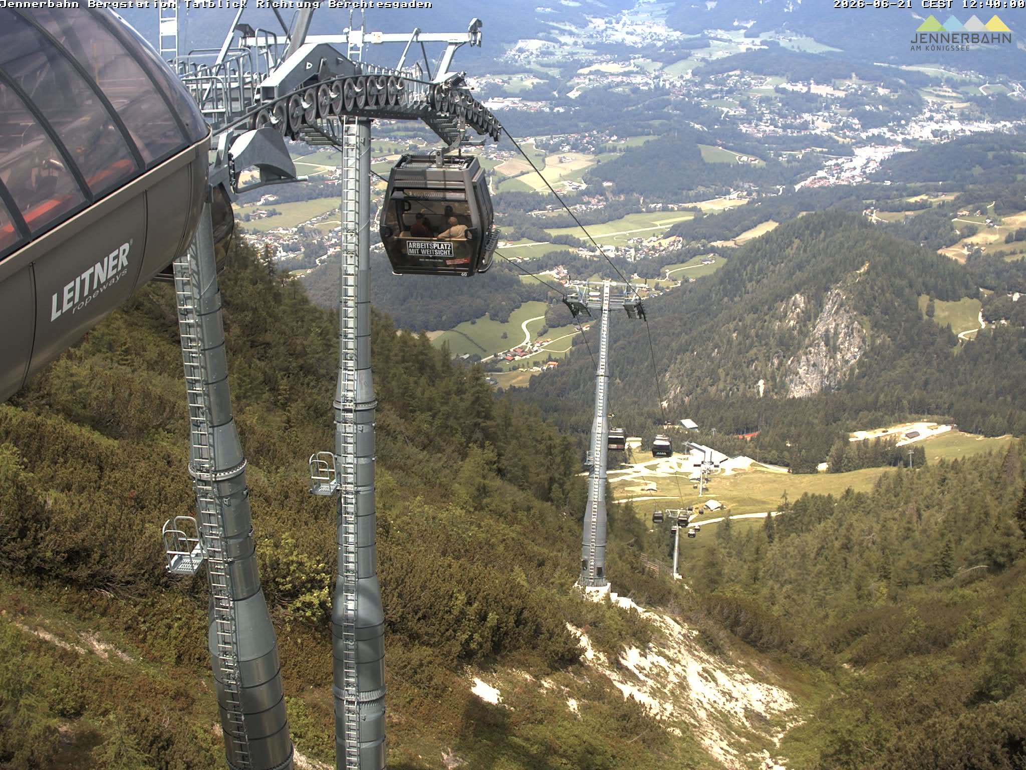 Archived image Webcam Jenner mountain - Valley View Cable Car