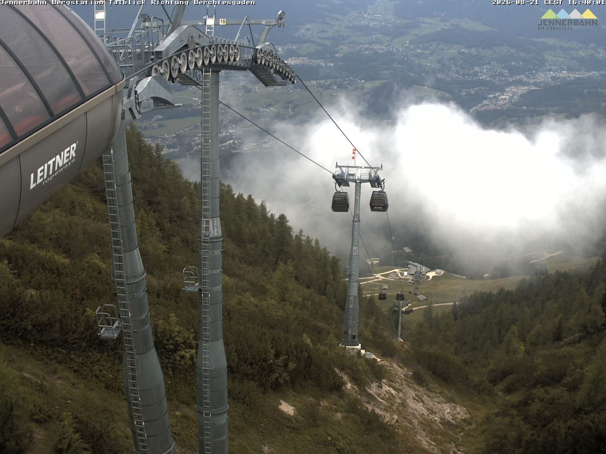 Archived image Webcam Jenner mountain - Valley View Cable Car