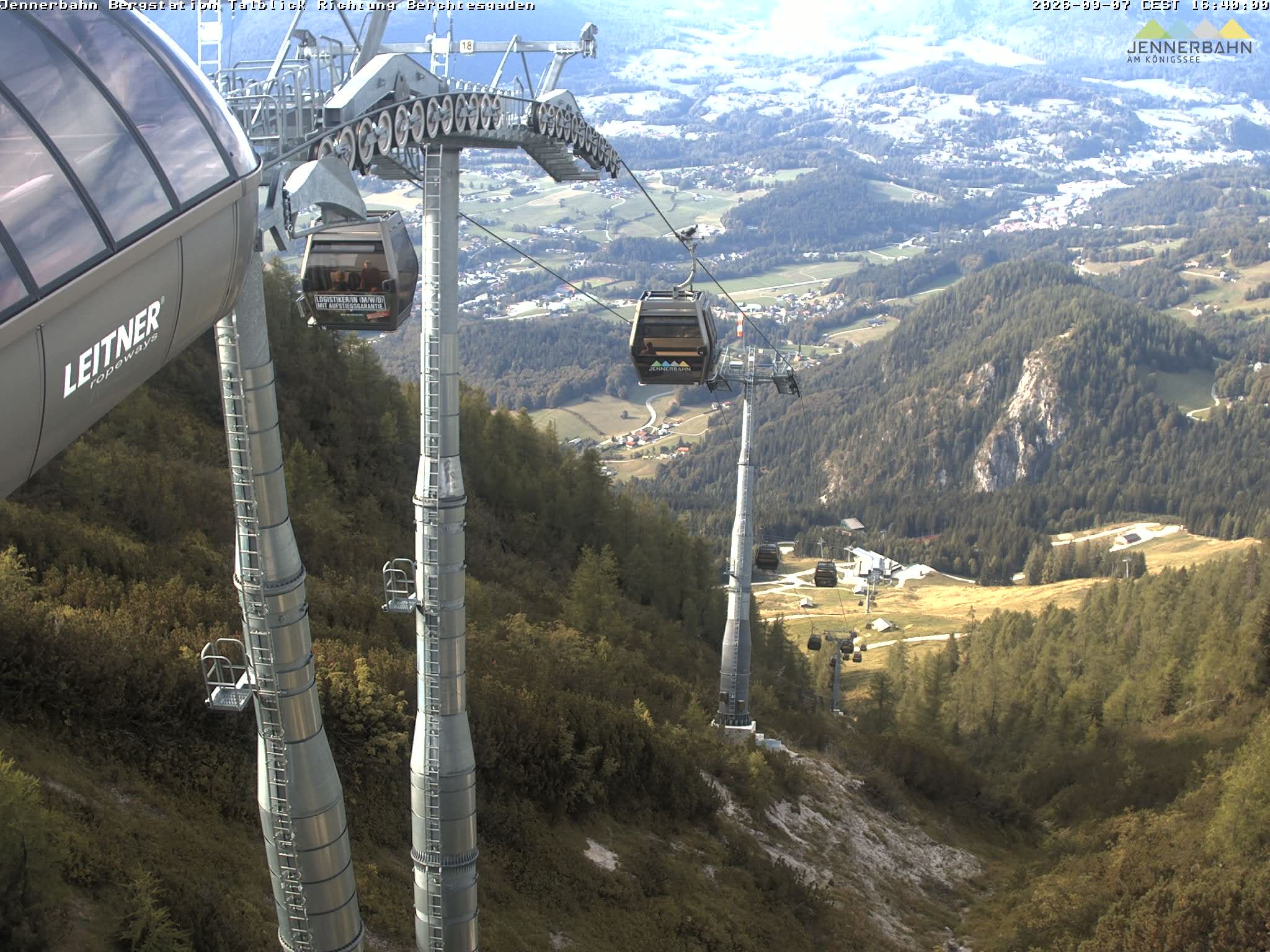 Archiv Foto Webcam Jenner - Blick ins Tal Gondelstation
