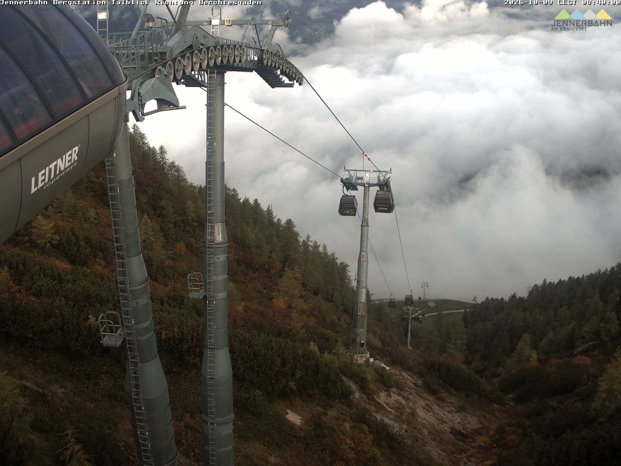 Archiv Foto Webcam Jenner - Blick ins Tal Gondelstation