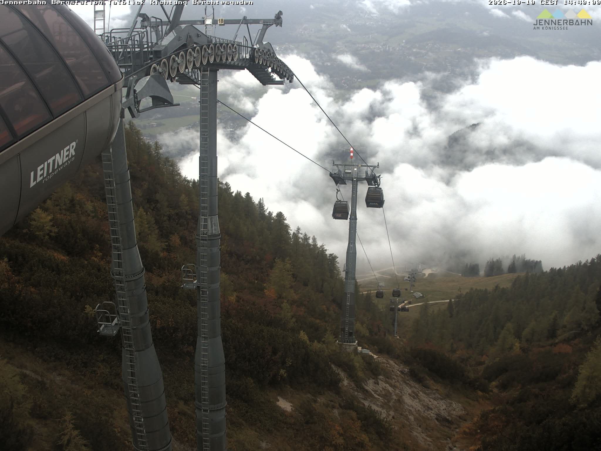 Archived image Webcam Jenner mountain - Valley View Cable Car