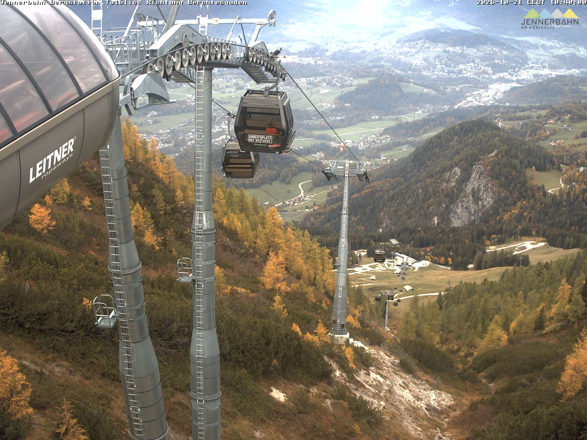 Archiv Foto Webcam Jenner - Blick ins Tal Gondelstation