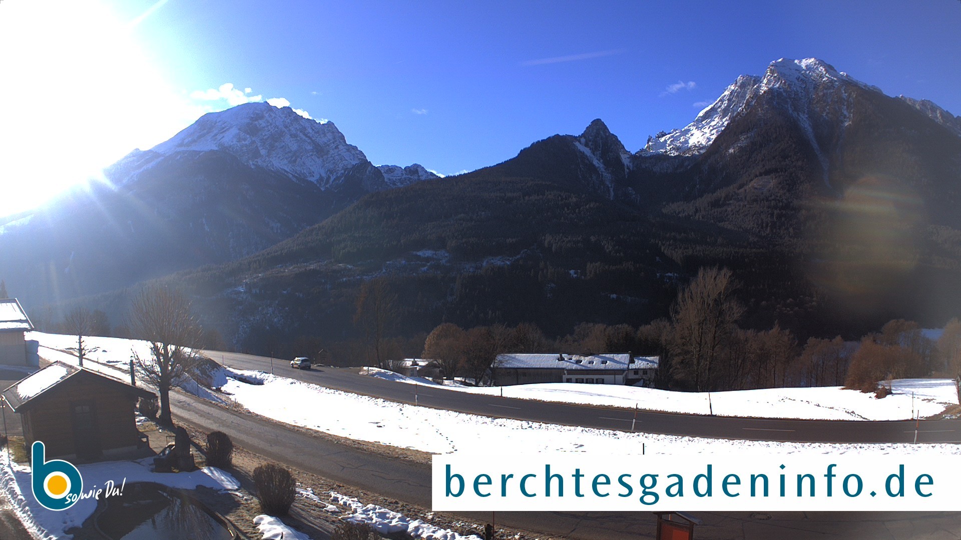 Archiv Foto Webcam Ramsau - Blick auf die Alpenstraße