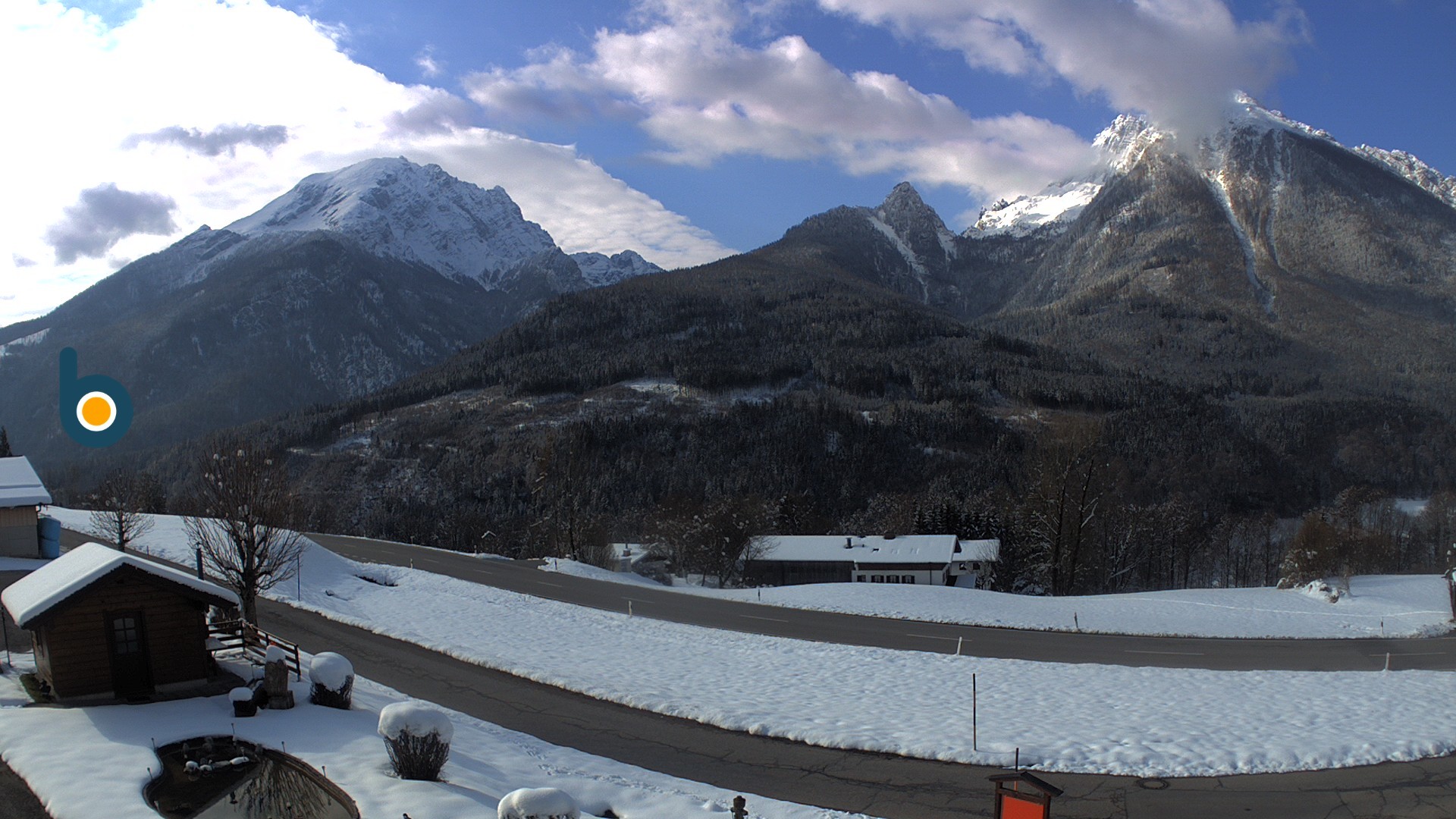 Archiv Foto Webcam Ramsau - Blick auf die Alpenstraße