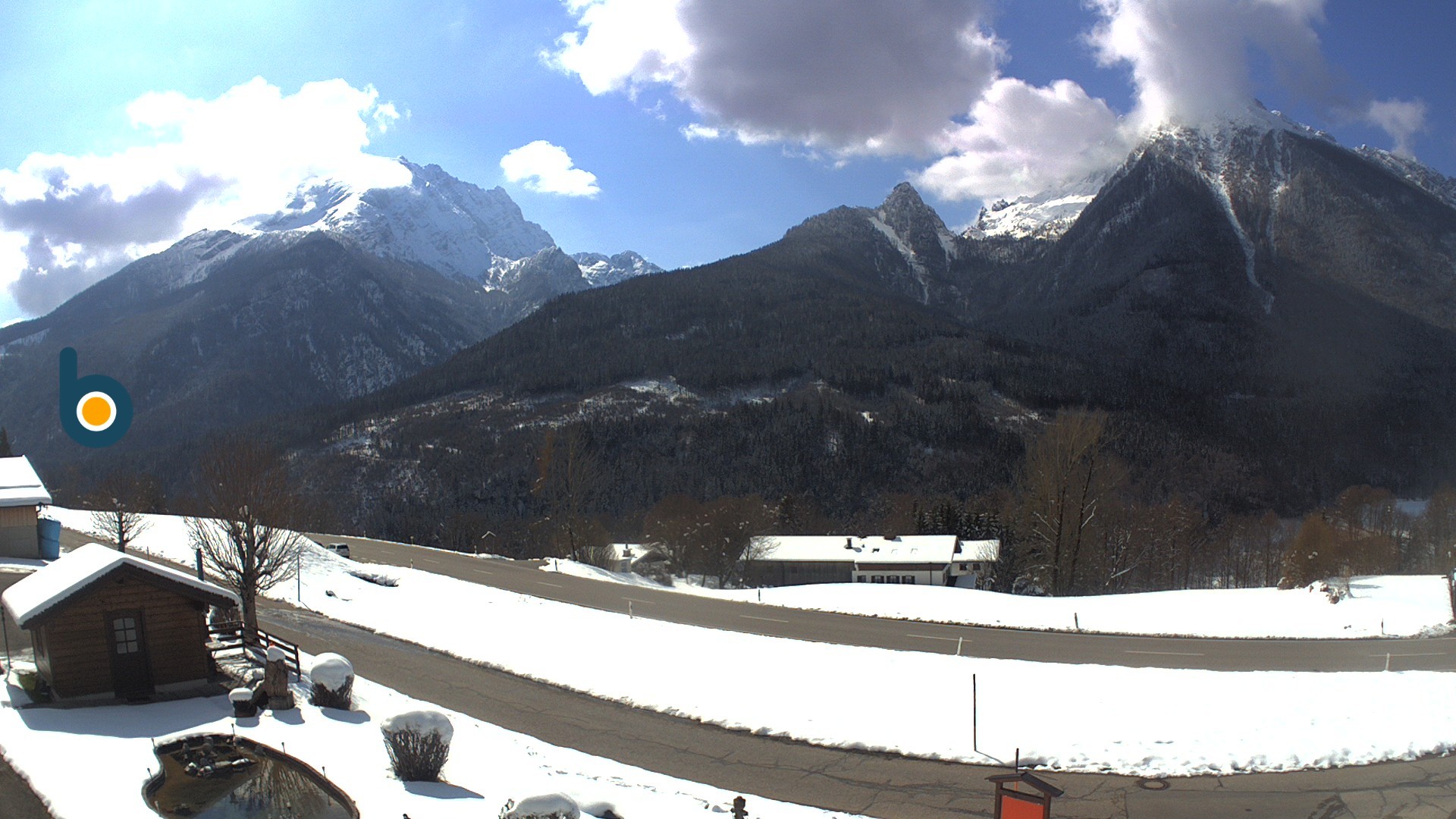 Archiv Foto Webcam Ramsau - Blick auf die Alpenstraße