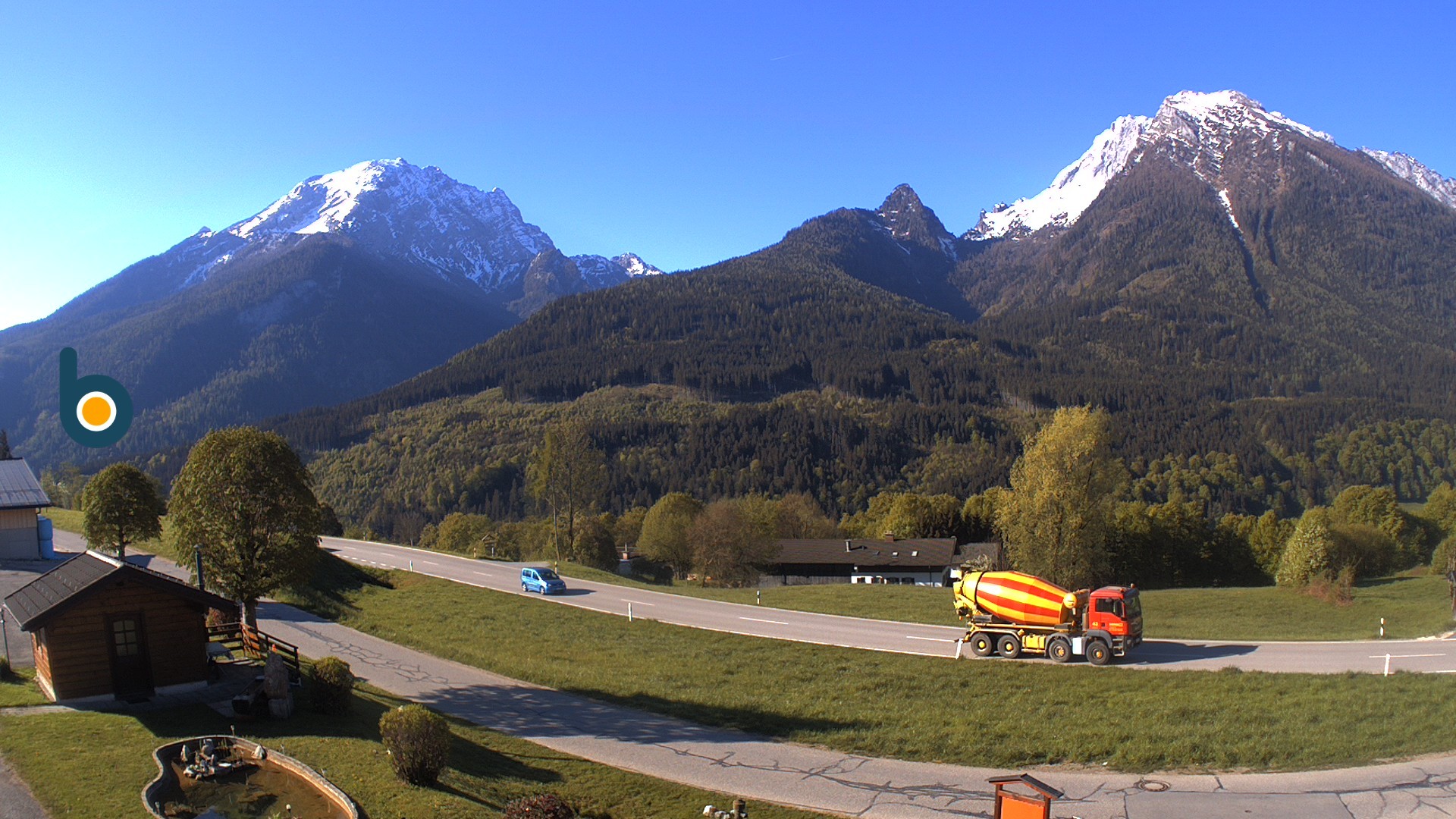 Archiv Foto Webcam Ramsau - Blick auf die Alpenstraße