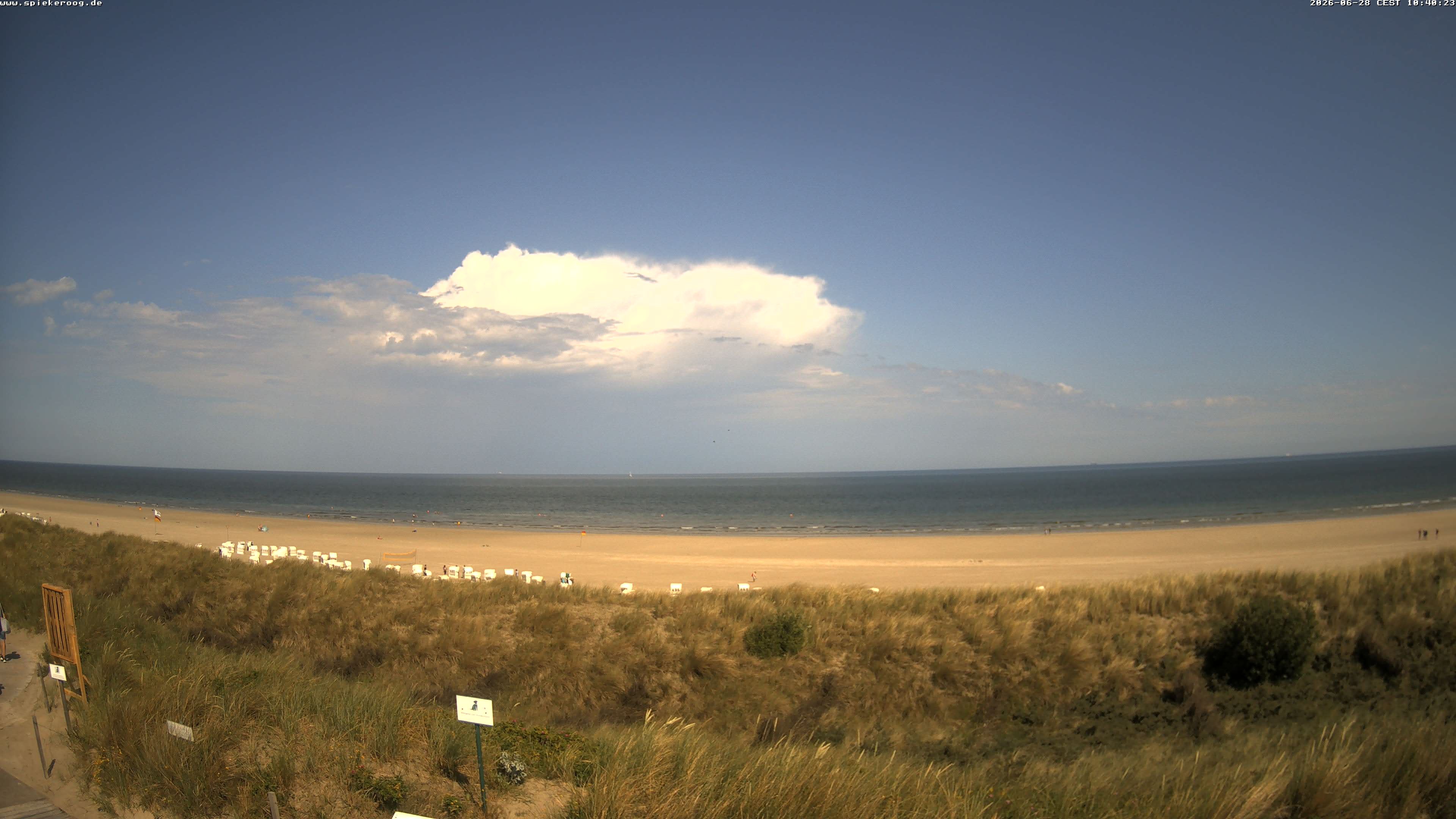 Archiv Foto Webcam Spiekeroog: Badestrand