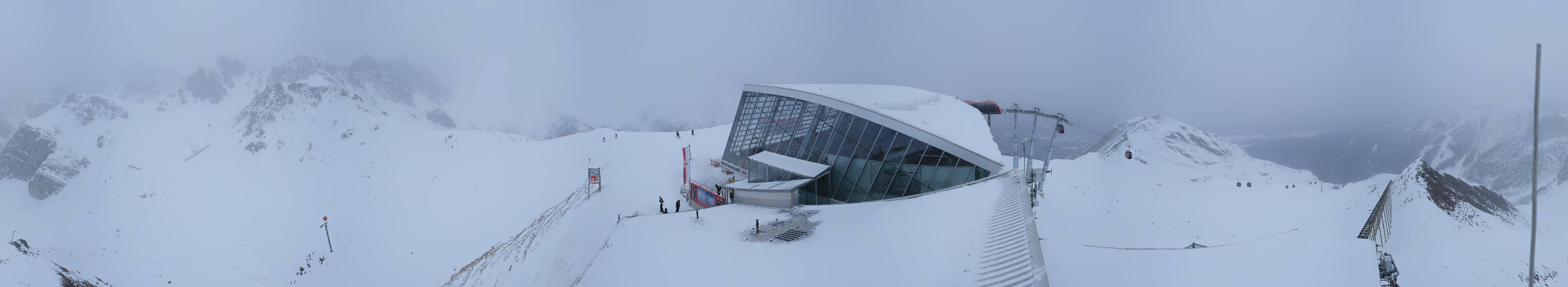 Archived image Webcam Axamer Lizum: Top station Olympia funicular