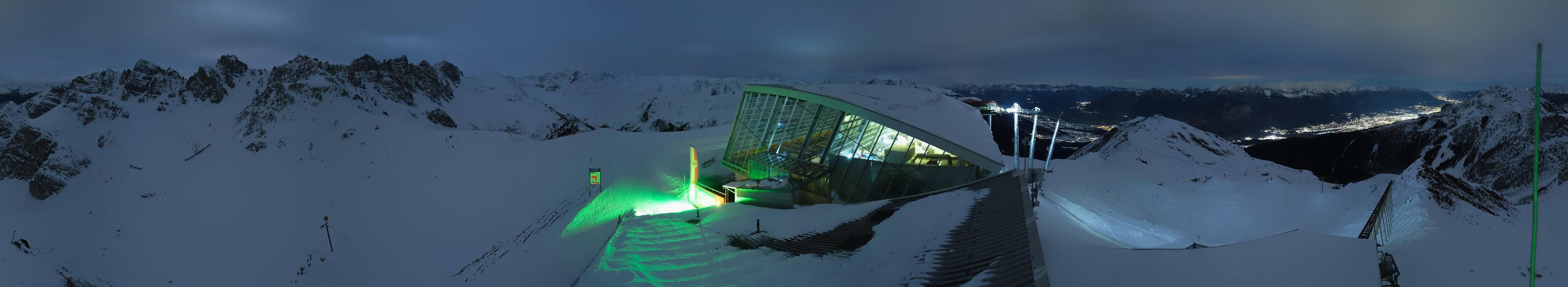 Archived image Webcam Axamer Lizum: Top station Olympia funicular