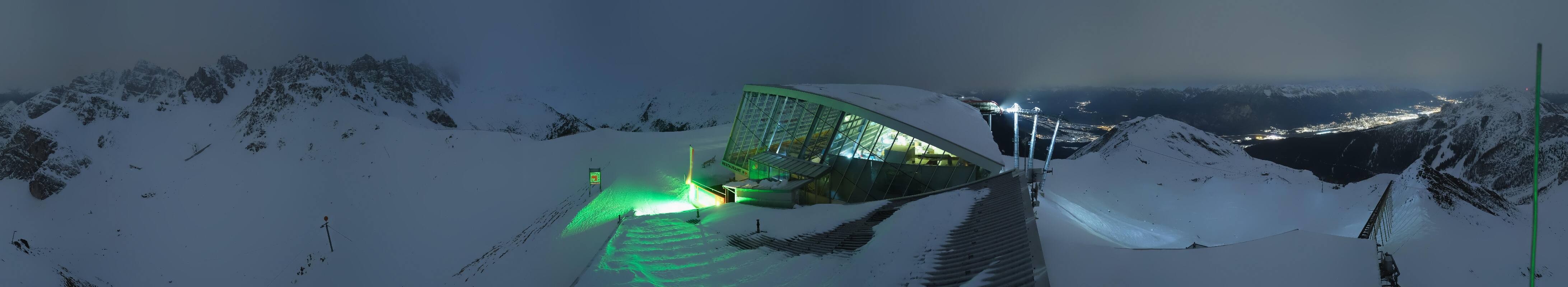 Archived image Webcam Axamer Lizum: Top station Olympia funicular