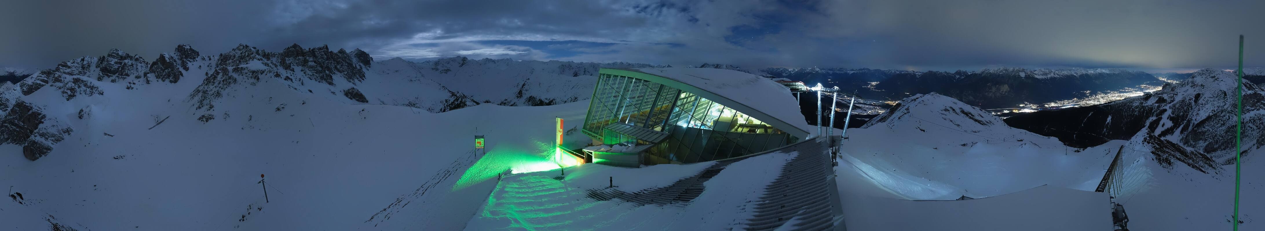 Archived image Webcam Axamer Lizum: Top station Olympia funicular