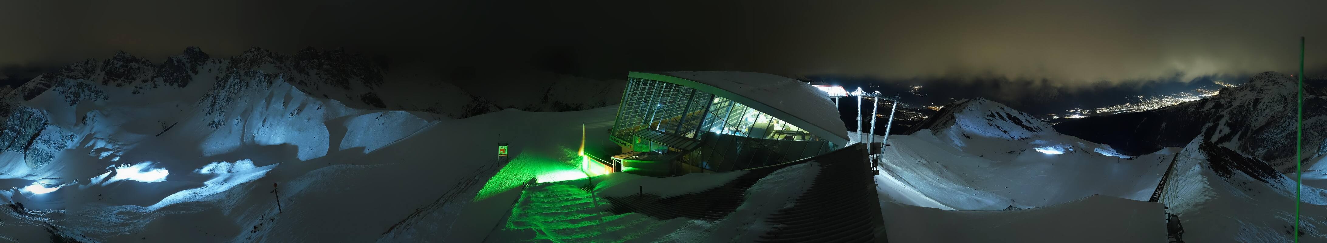 Archived image Webcam Axamer Lizum: Top station Olympia funicular