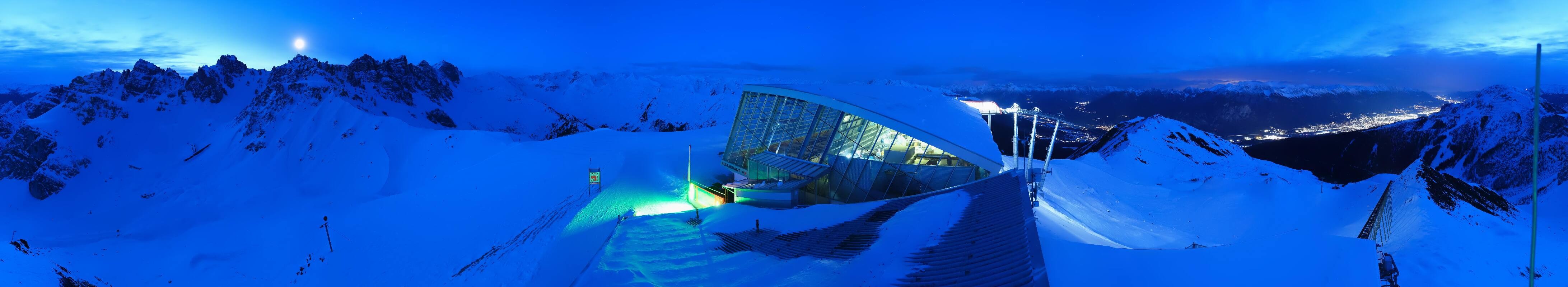 Archived image Webcam Axamer Lizum: Top station Olympia funicular