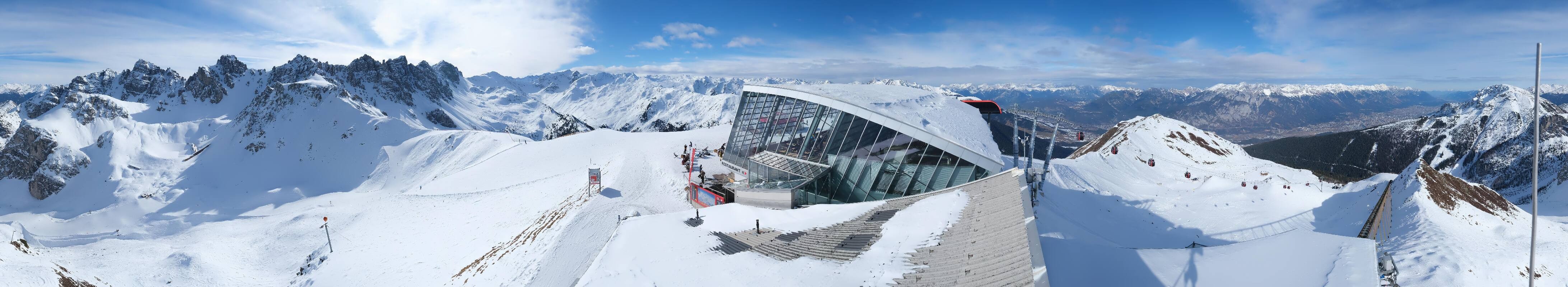 Archived image Webcam Axamer Lizum: Top station Olympia funicular