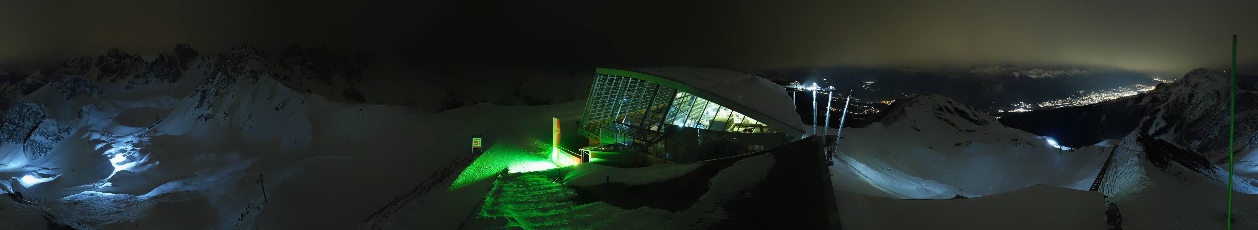 Archived image Webcam Axamer Lizum: Top station Olympia funicular