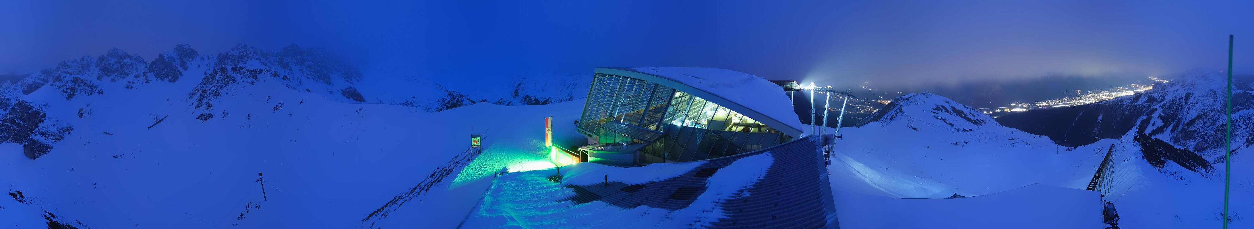 Archived image Webcam Axamer Lizum: Top station Olympia funicular