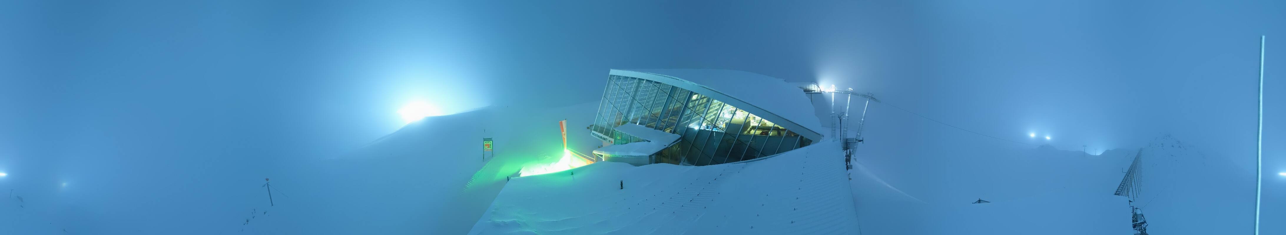 Archived image Webcam Axamer Lizum: Top station Olympia funicular