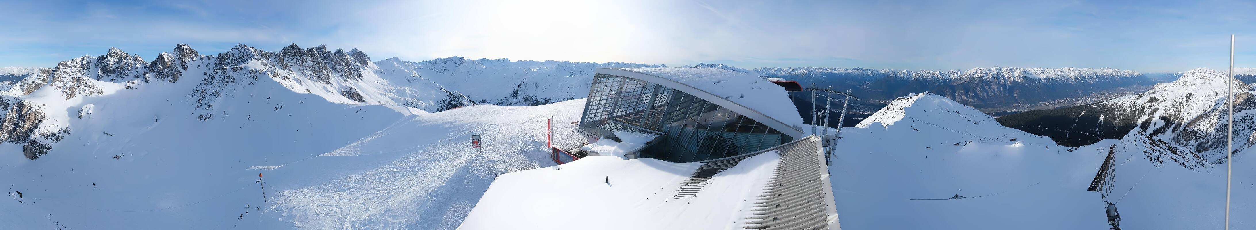 Archived image Webcam Axamer Lizum: Top station Olympia funicular