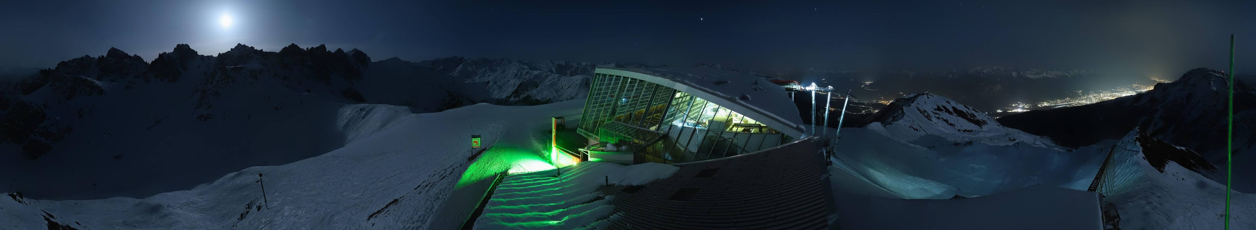 Archived image Webcam Axamer Lizum: Top station Olympia funicular