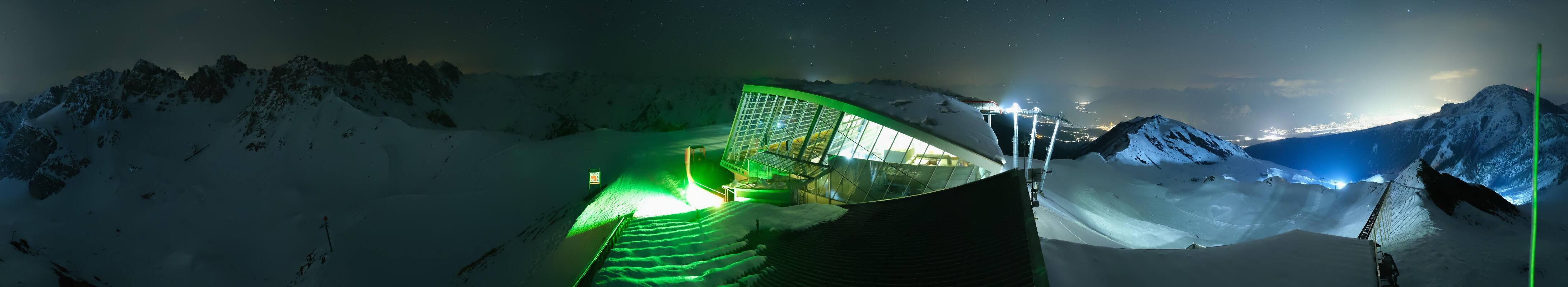 Archived image Webcam Axamer Lizum: Top station Olympia funicular