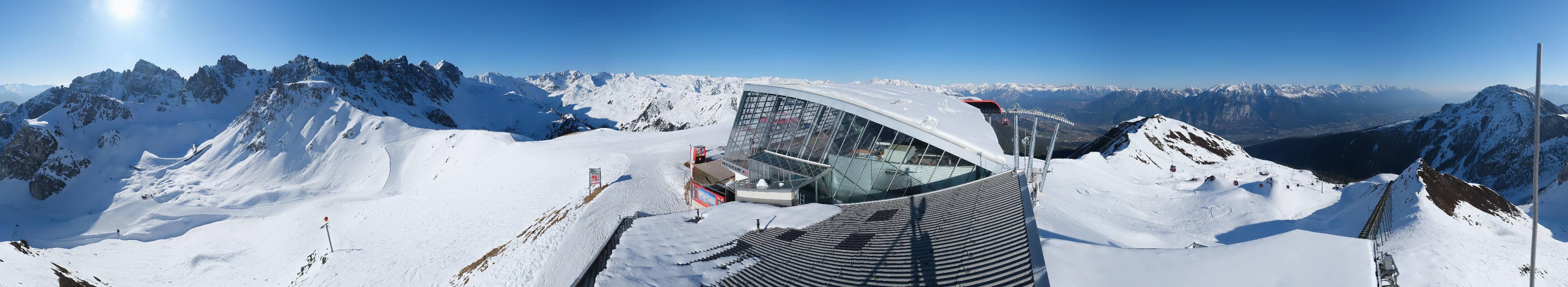 Archived image Webcam Axamer Lizum: Top station Olympia funicular