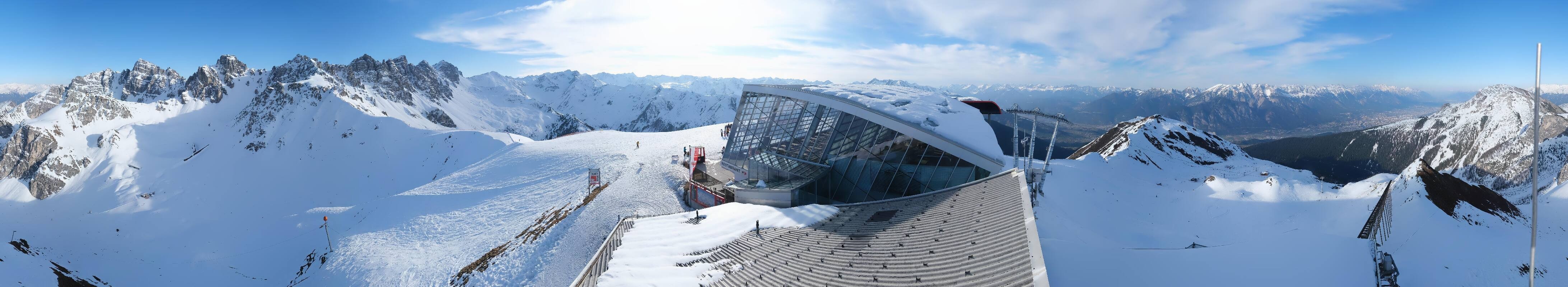 Archived image Webcam Axamer Lizum: Top station Olympia funicular