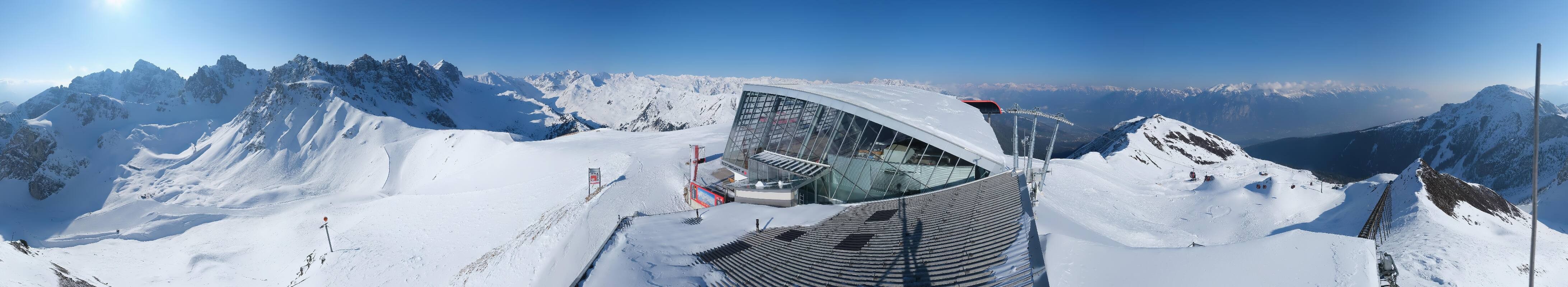 Archived image Webcam Axamer Lizum: Top station Olympia funicular