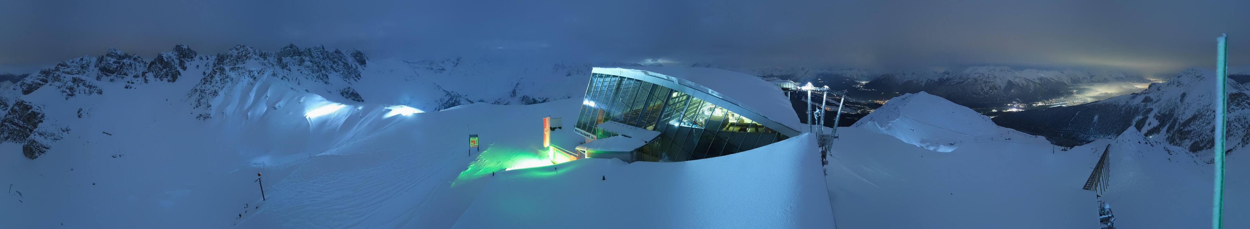 Archived image Webcam Axamer Lizum: Top station Olympia funicular