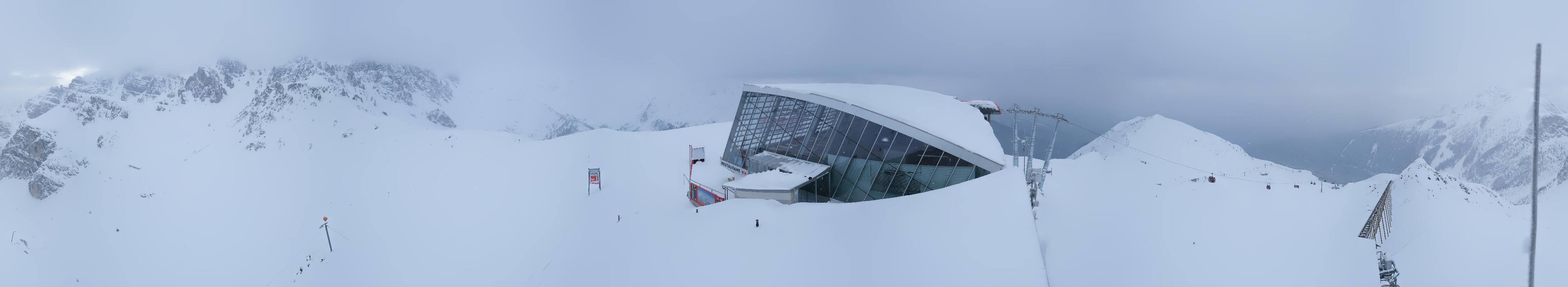 Archived image Webcam Axamer Lizum: Top station Olympia funicular