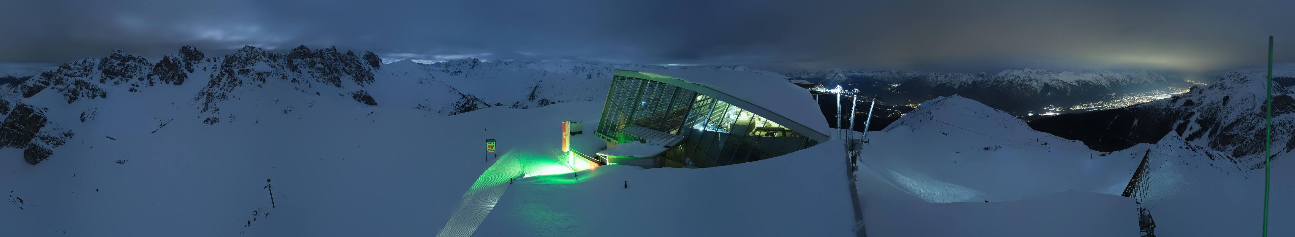 Archived image Webcam Axamer Lizum: Top station Olympia funicular