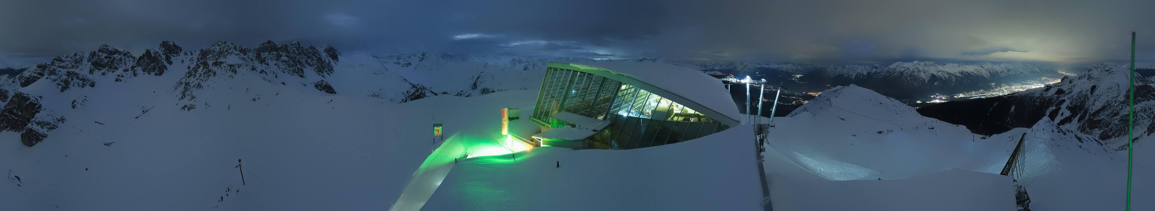 Archived image Webcam Axamer Lizum: Top station Olympia funicular