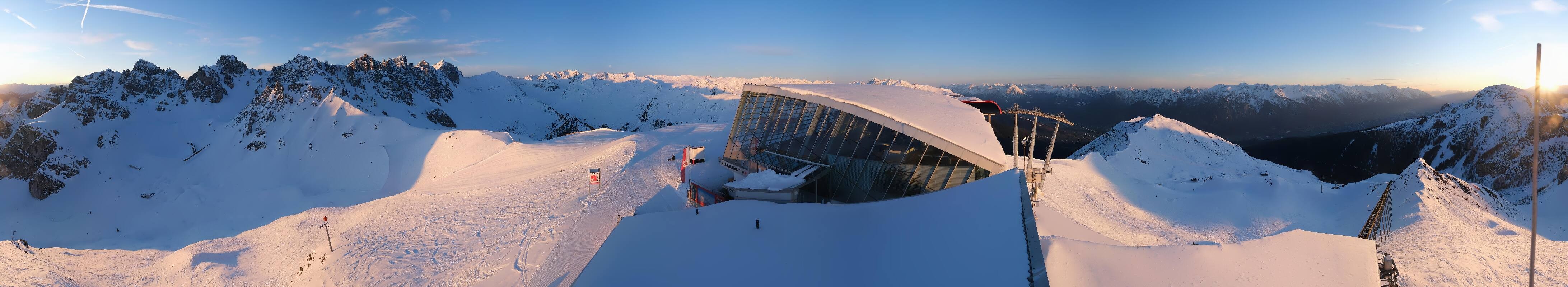 Archived image Webcam Axamer Lizum: Top station Olympia funicular