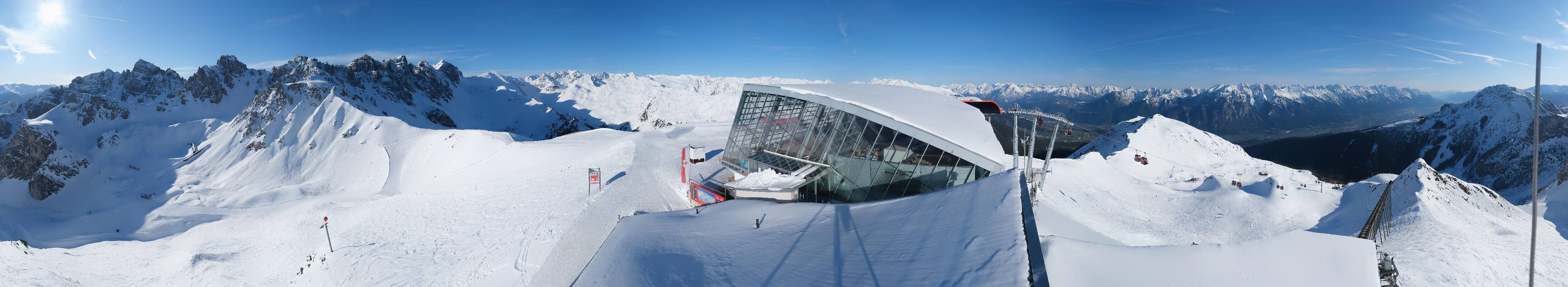 Archived image Webcam Axamer Lizum: Top station Olympia funicular