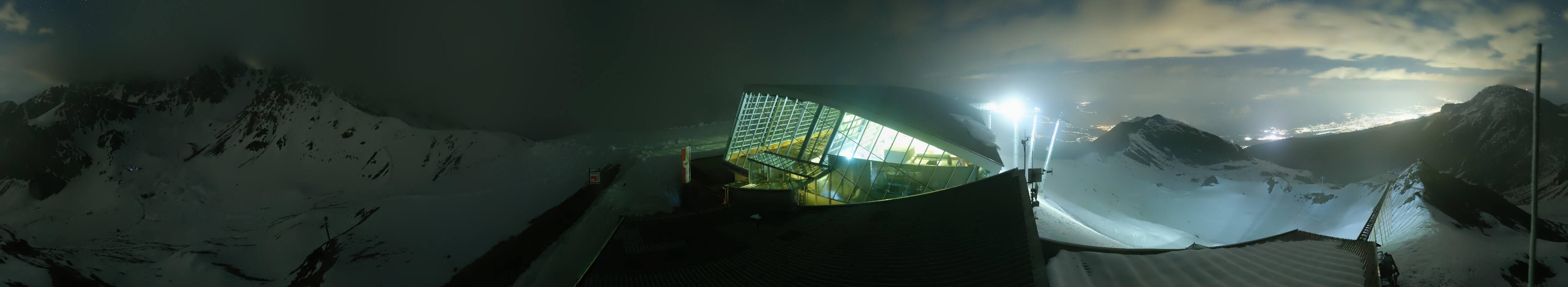 Archived image Webcam Axamer Lizum: Top station Olympia funicular