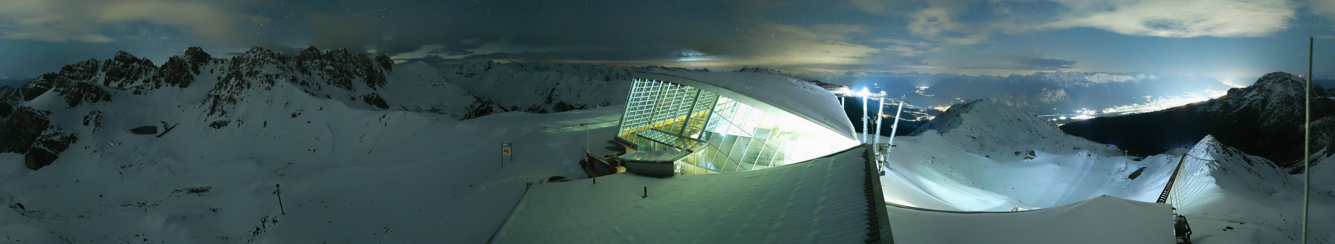 Archived image Webcam Axamer Lizum: Top station Olympia funicular