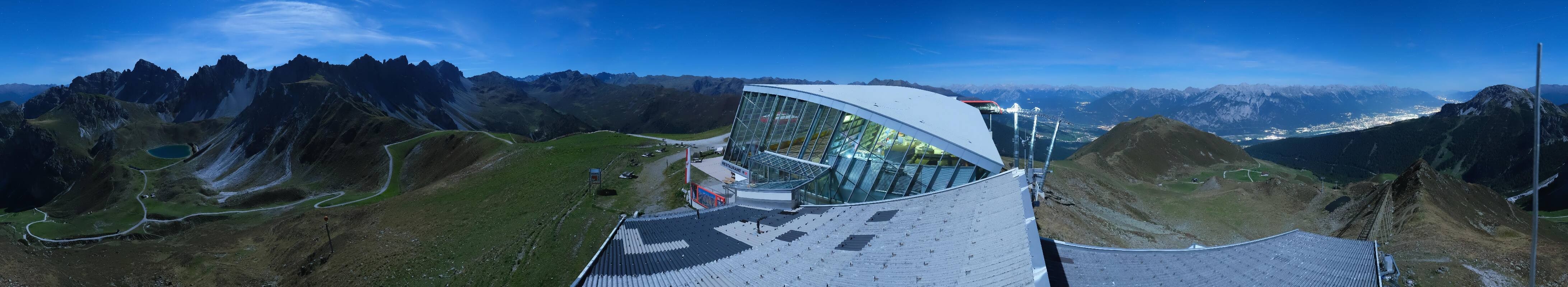Archived image Webcam Axamer Lizum: Top station Olympia funicular