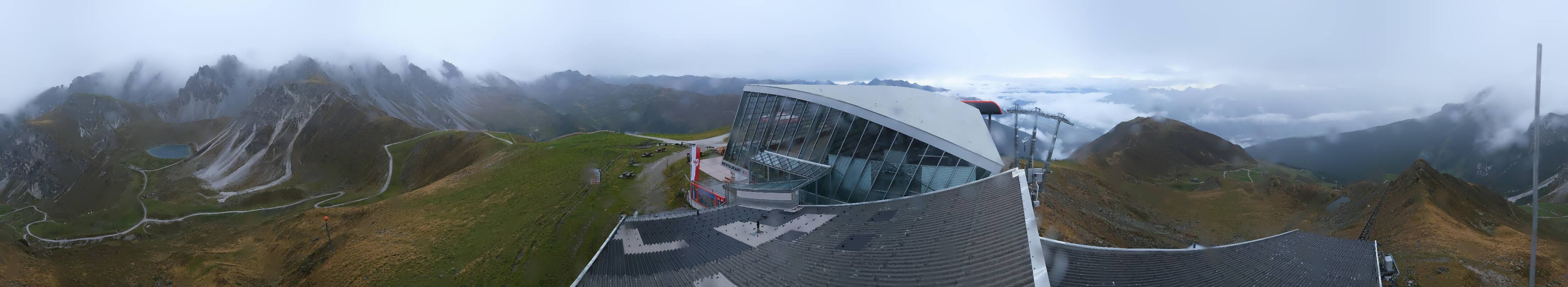 Archived image Webcam Axamer Lizum: Top station Olympia funicular