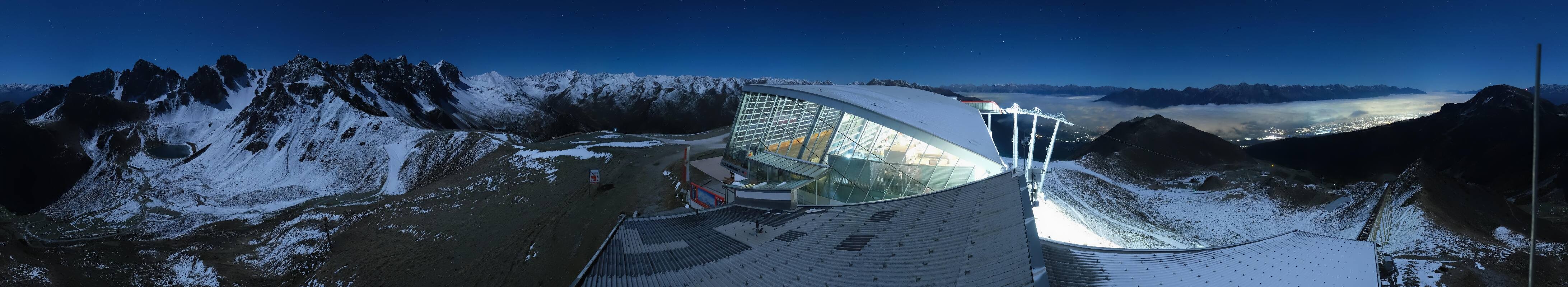Archived image Webcam Axamer Lizum: Top station Olympia funicular